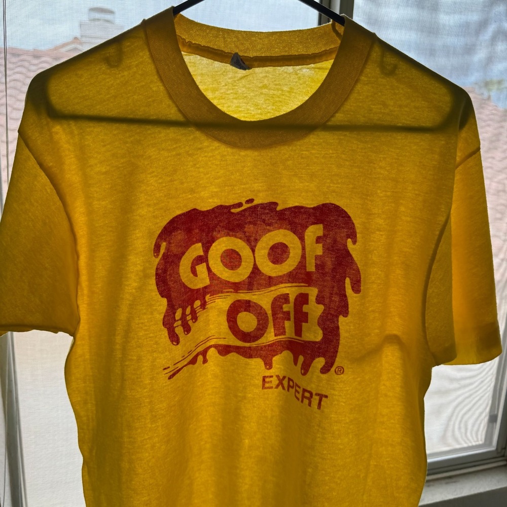 Vintage 80s Paper Thin T shirt Mens Large Screen Stars Goof Off Single Stitch US